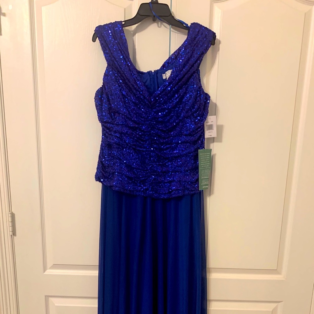 NWT Royal blue sequin gown size 16
